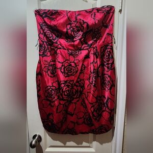 Torrid Red and Black Floral Mini Dress